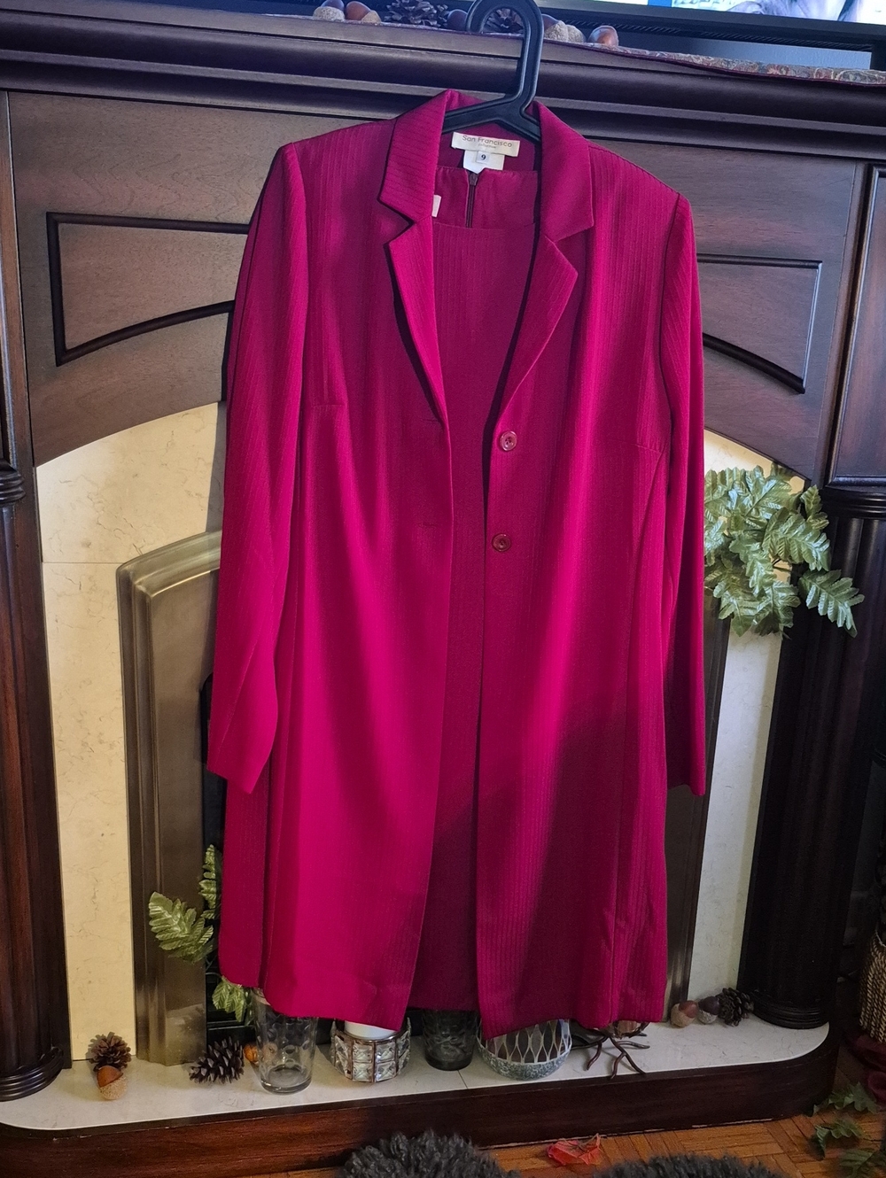 Women’s Raspberry Blazer And Dress Set